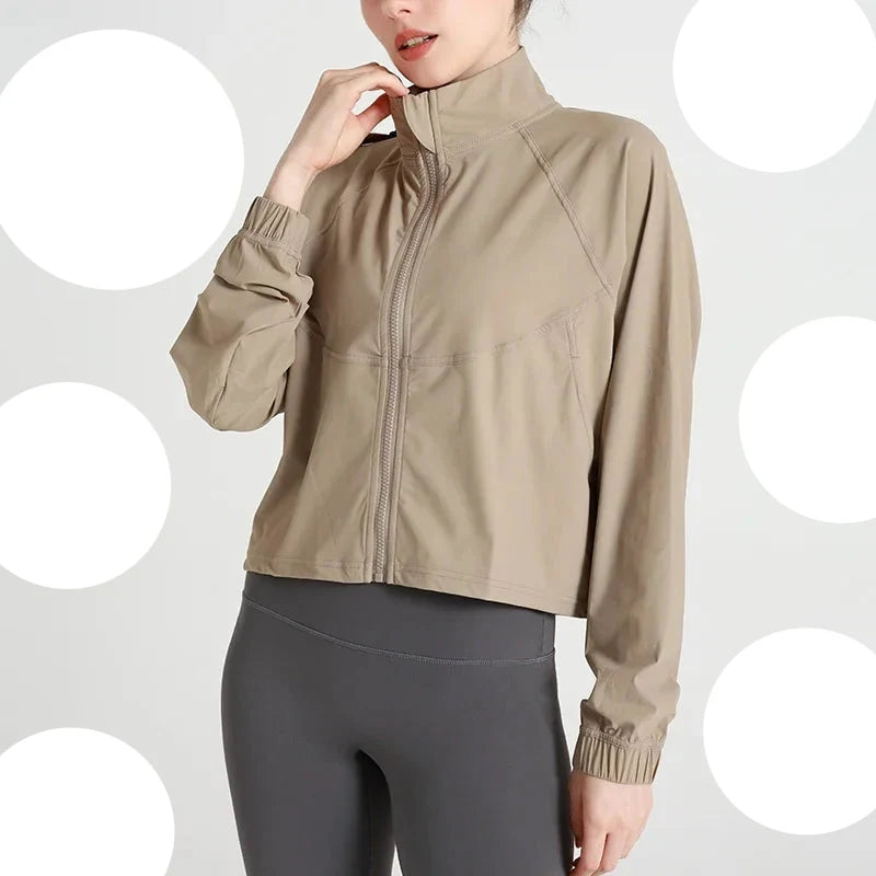Women's Long Sleeve Yoga Jacket with Zipper