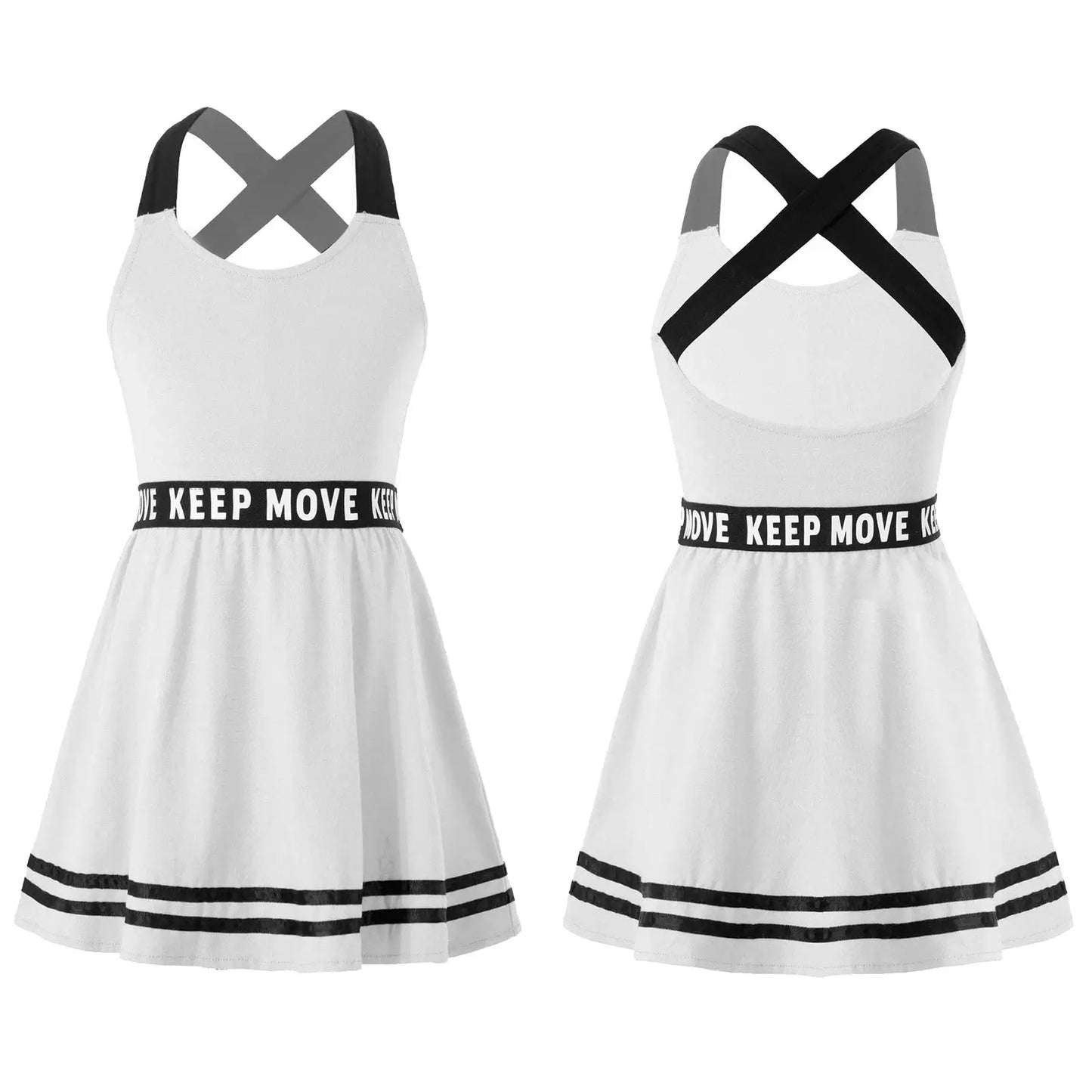 Girls' A-Line Tennis Dress with Criss Cross Straps