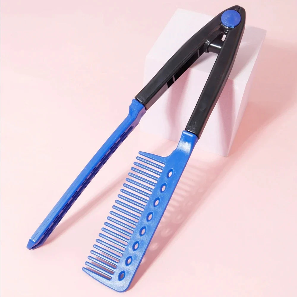 Straight hair brush, V-shaped straightener, straighten hair, suitable for hair salons, special for real hair wigs