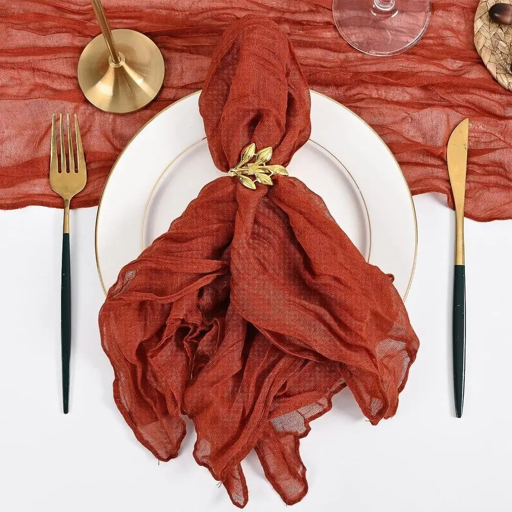 Party Supply Table Decoration Gauze Napkin Soft Thin Cotton Napkin Retro Reusable Placemats Hotel