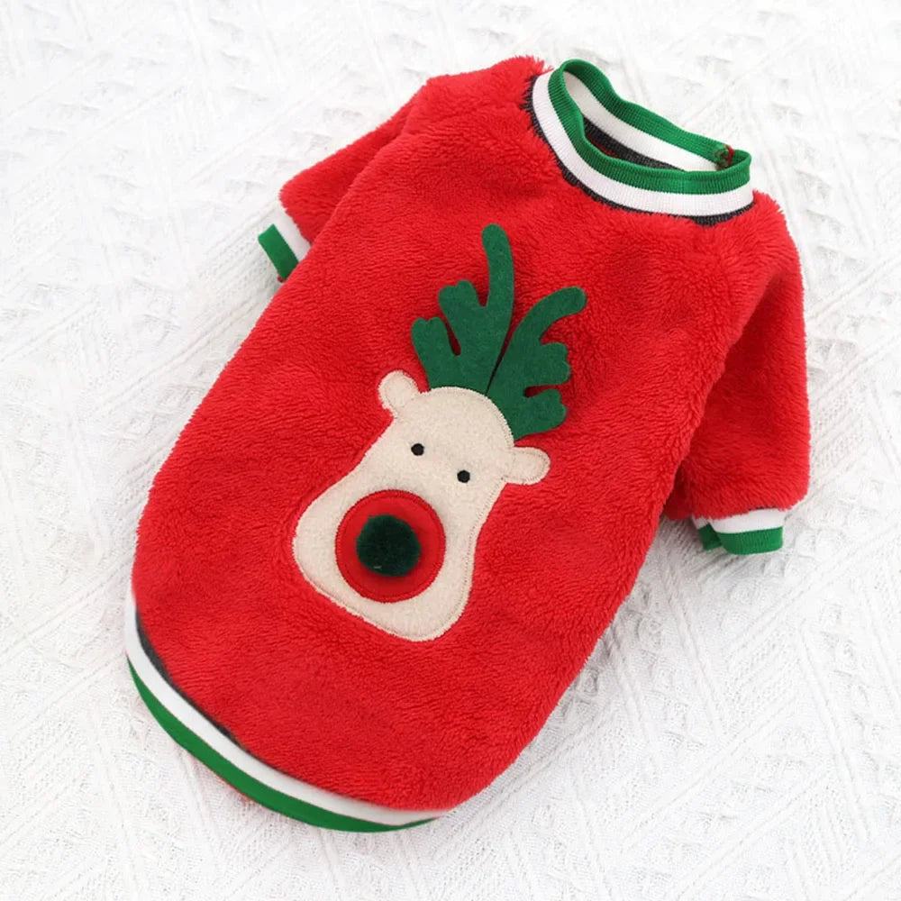 Dog Hoodies Christmas Halloween Dog Holiday Sweater Coat Puppy Snow Elk Reindeer Snowman Cosplay Clothes for Dog Pet Cat Costume