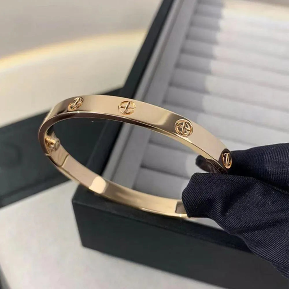 New Design Gold Color Zircon and Cross Nut Nail Bracelet Gold & Bangle