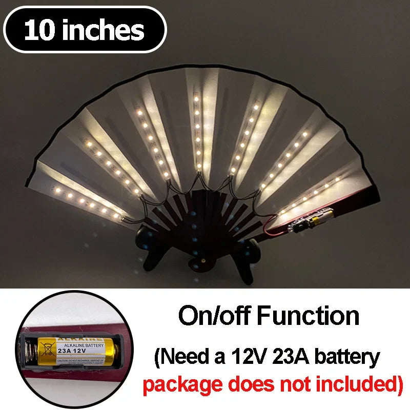 Luminous Folding LED Fan Dancing Light Fan Flashing For Night Music Show Rave Festival Accessories Glowing In The Dark Party