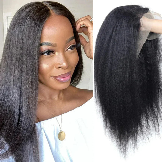 Peluca frontal de encaje completo, 13x6, rizada, lisa, de cabello humano, Yaki, recta, de encaje frontal, brasileña, sin pegamento, pre-arrancada para mujeres