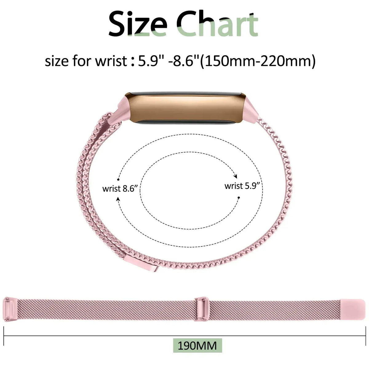 Fitbit Luxe Steel Magnetic Band - Elegant Mesh Design