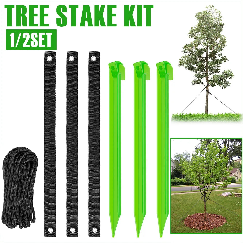 1/3 Set Tree Stake Kit 12in Plastic Sapling Tree Stake Support with