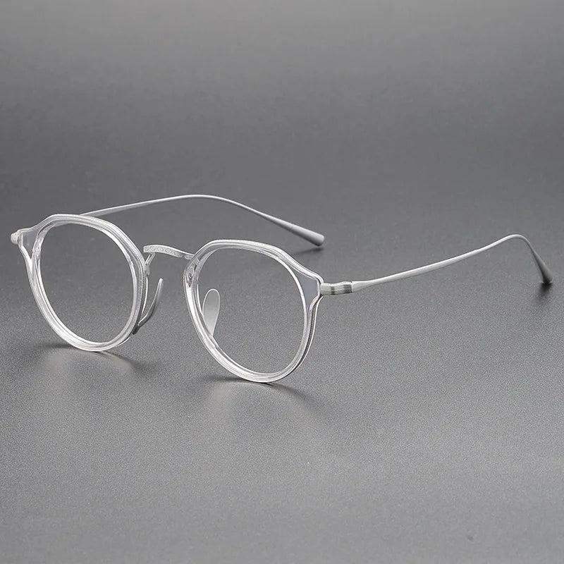 Acetate Titanium Glasses Frame Retro Luxury Round Eyeglasses Men Woman Irregular Fashion Eyewear