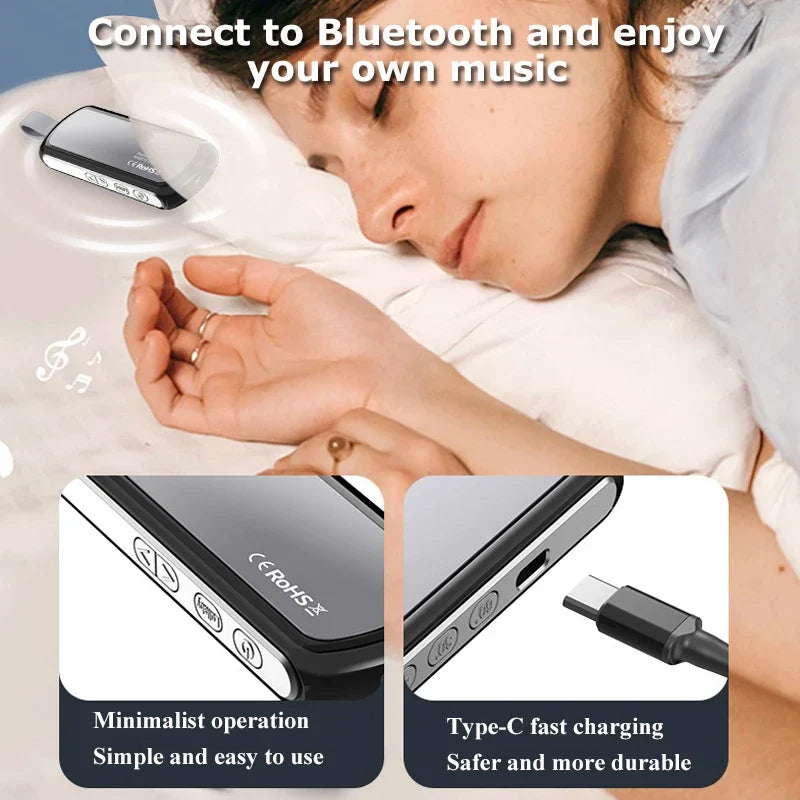 Bluetooth 5.2 Bone Conduction Speaker Under Pillow Noise Reduction Speaker Stereo Music Player with Flashlight Sleep Aid
