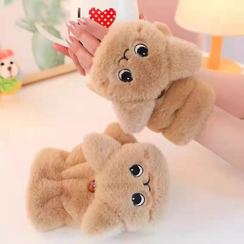 Manoplas de peluche de gato kawaii