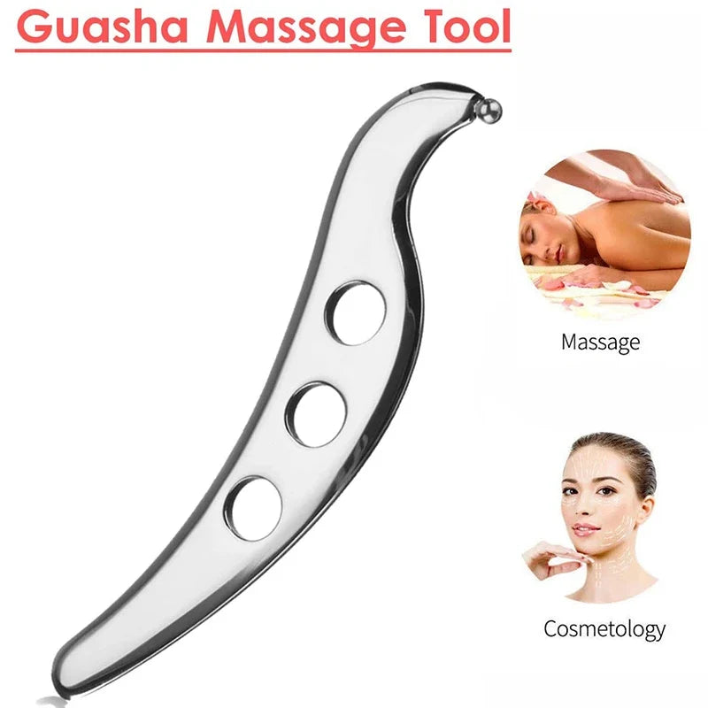 Stainless Steel Gua Sha Muscle Fascia Scraper Tool Skin Scraping Massage Tool Body Shoulder Back Arm Leg Massage Care