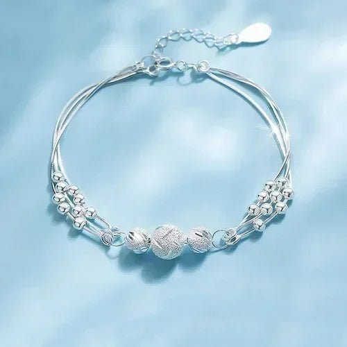 925 Sterling Silver Heart Shaped Necklace Bracelet Set for Women