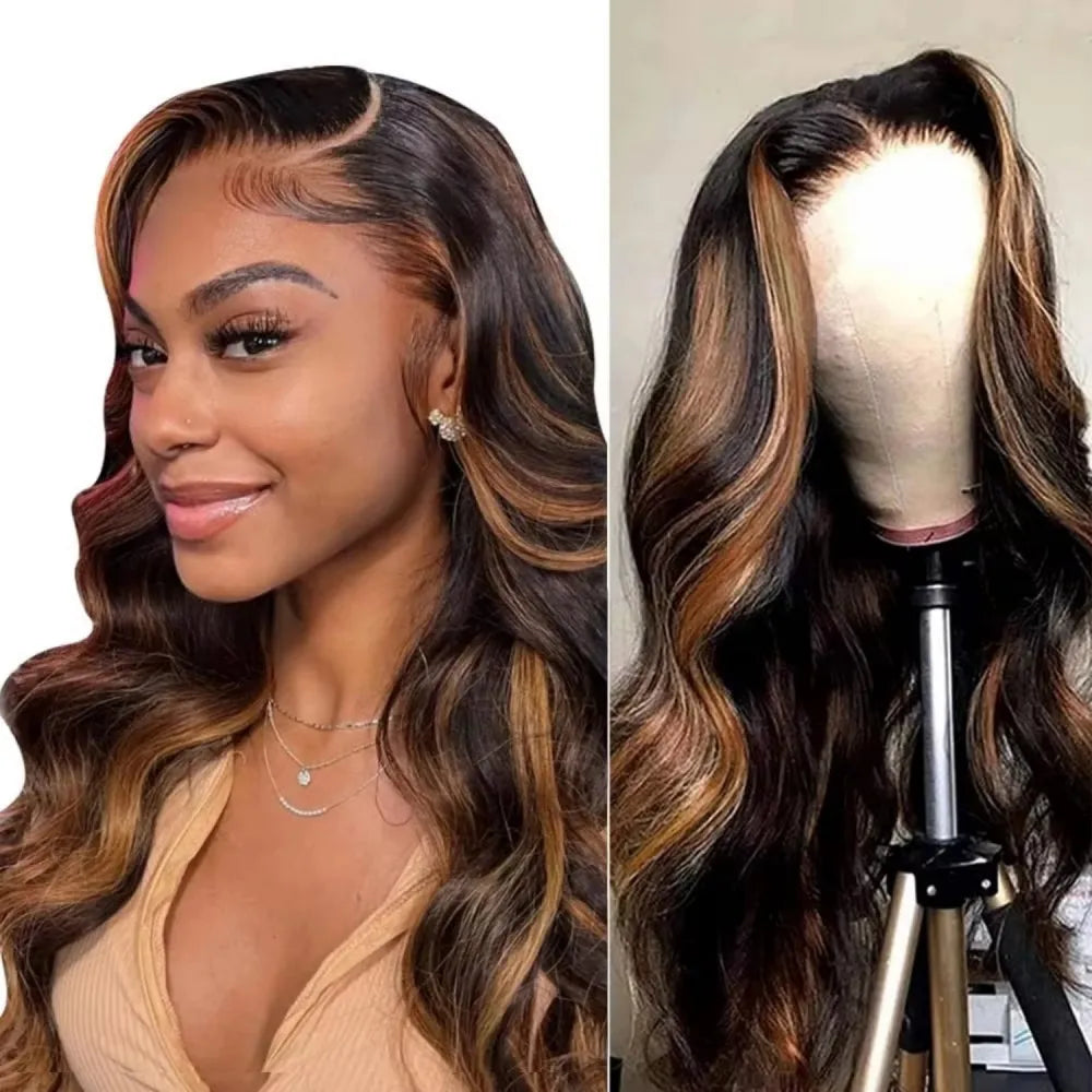 1B/30 Ombre Highlight Lace Front Wigs Human Hair 13x6 Body Wave Wig Human Hair 13x4 Transparent Lace Frontal Wigs For Women