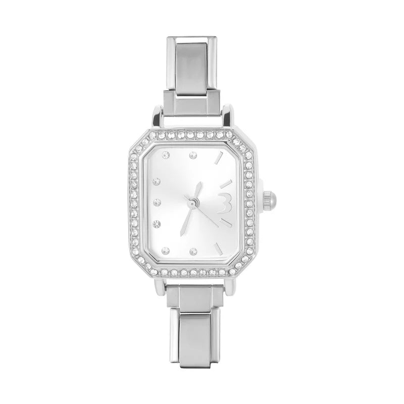 1PC 's Stainless Steel Round Simple Watch Bracelet Bangle for Friend