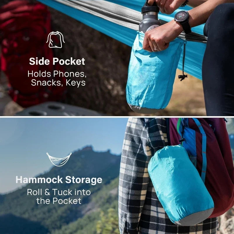 Camping Hammock Portable Hammocks with Tree Straps Attached Carry Bag Perfect for Outside Indoor Hiking Beach Backpack Travel