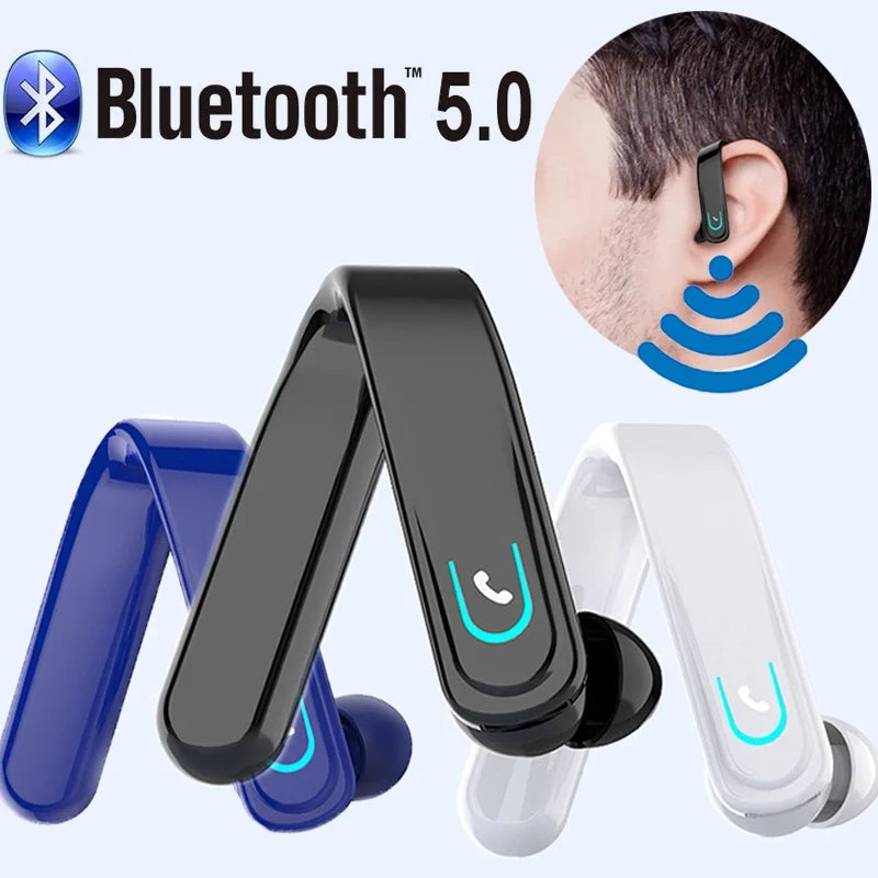 Bluetooth Business Headset Wireless Bluetooth5.0 Earphone Waterproof Sport Earhook Headphone HIFI Stereo Earbuds with Microphone