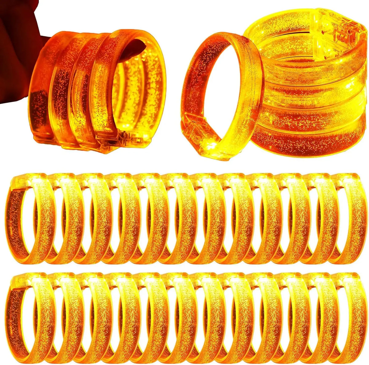 24pc Light Up Bracelet LED Bracelet Flashing LED Wristband Glow in The Dark Bracelets Light Up Party Favors for Wedding Carnival