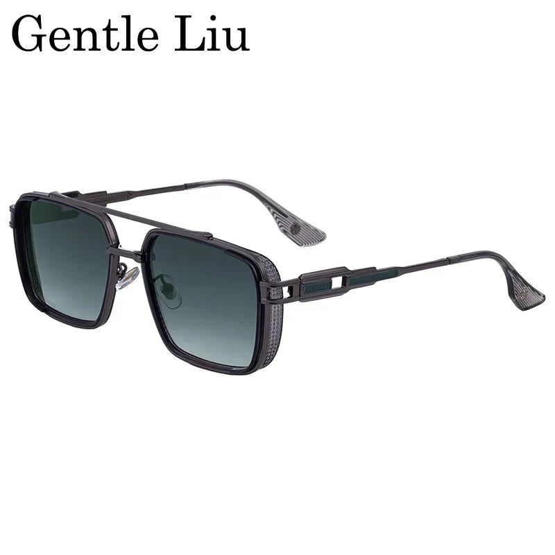 Steampunk Classic Square Sunglasses Men 2026 Luxury Brand Punk Metal Double Beam Sun Glasses For Male UV400 Punk Driving Eyewear