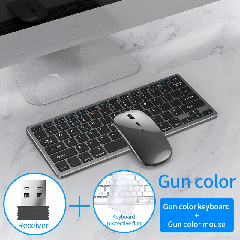 NexusClick 2.4G Wireless Keyboard Mouse Combo, Ergonomic Rechargeable Mini Multimedia Office Keyboard Set For PC Laptop Macbook