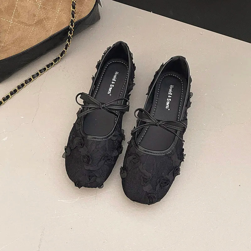 2026 Spring Lace Flower Women Mary Jane Shoes Fashion Slip On Comfort Street Style Soft Sole Female Dress Flats Shoes