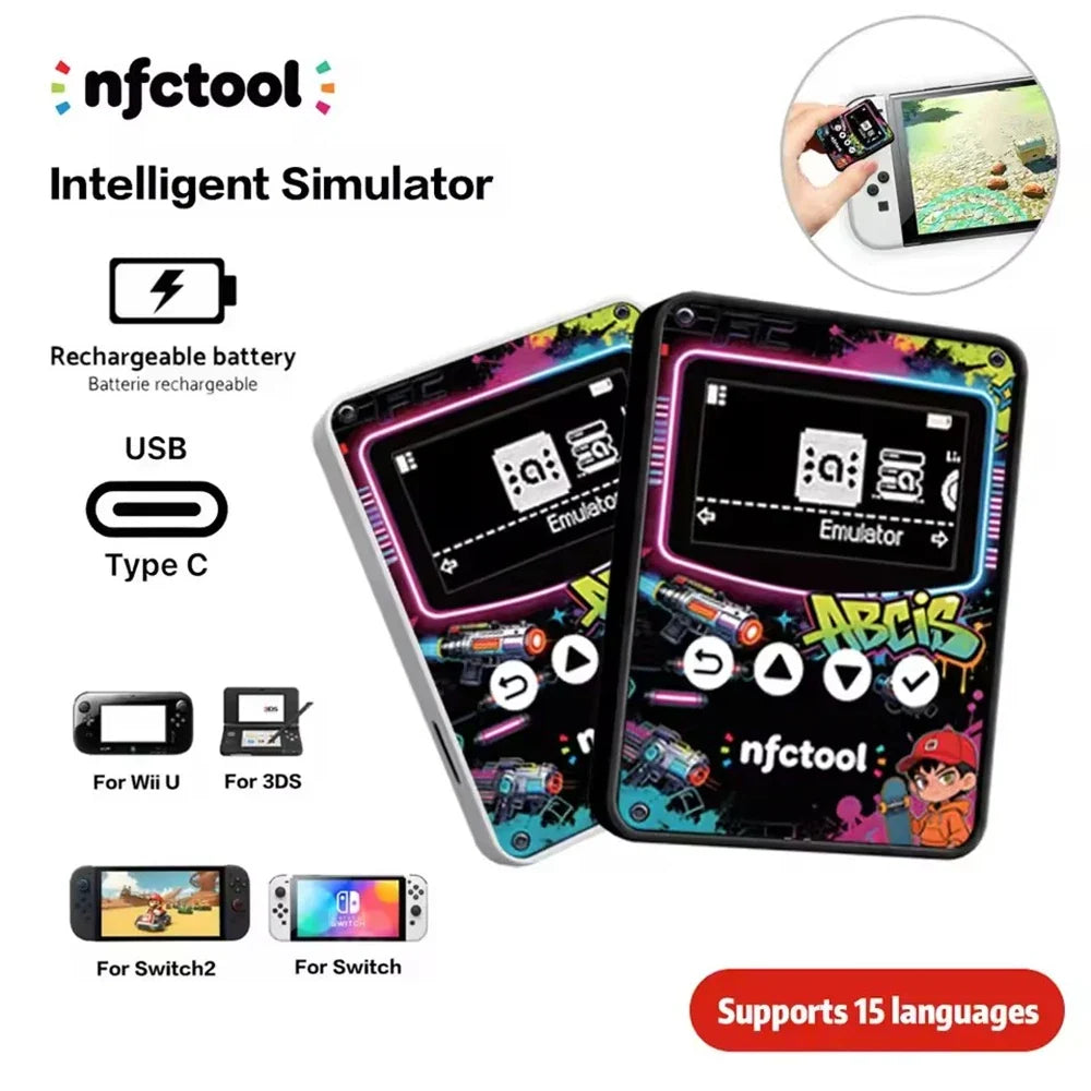 For Amiibo OLED Simulator iNFC Bluetooth Rechargeable Emulator for Switch/Switch 2/Lite OLED 3DS Wii U Wireless Game Accessory