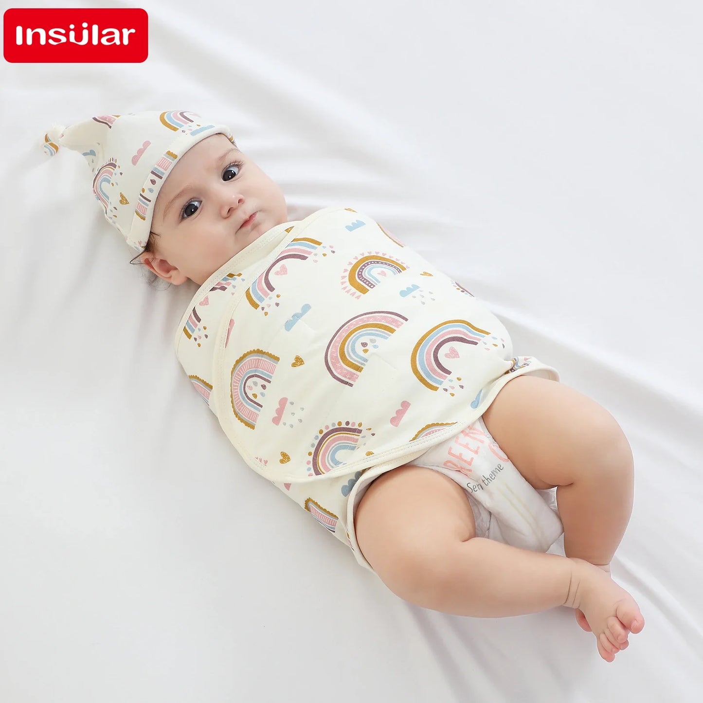 Bilayer Baby Wrap Blanket Newborn Baby Swaddle Tie Anti Startle Jump