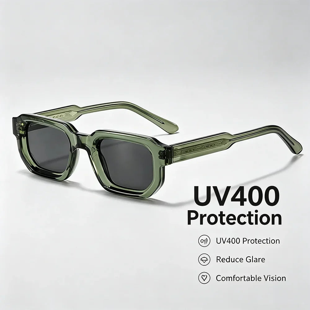 HBK New Fashion Small Frame Men Sunglasses Polygon Cupronickel Core Insert Leg Sun Glasses Outdoor Party Vacation Travel