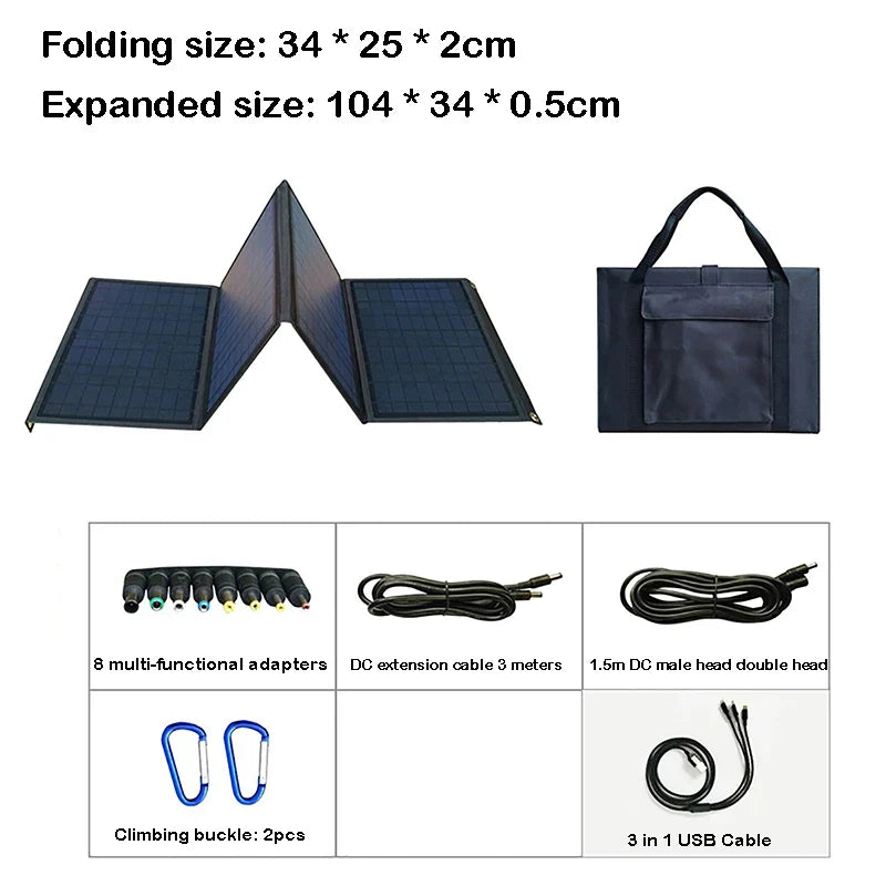 100W Solar Panel Folding Bag Usb+dc Output Solar Charger Portable
