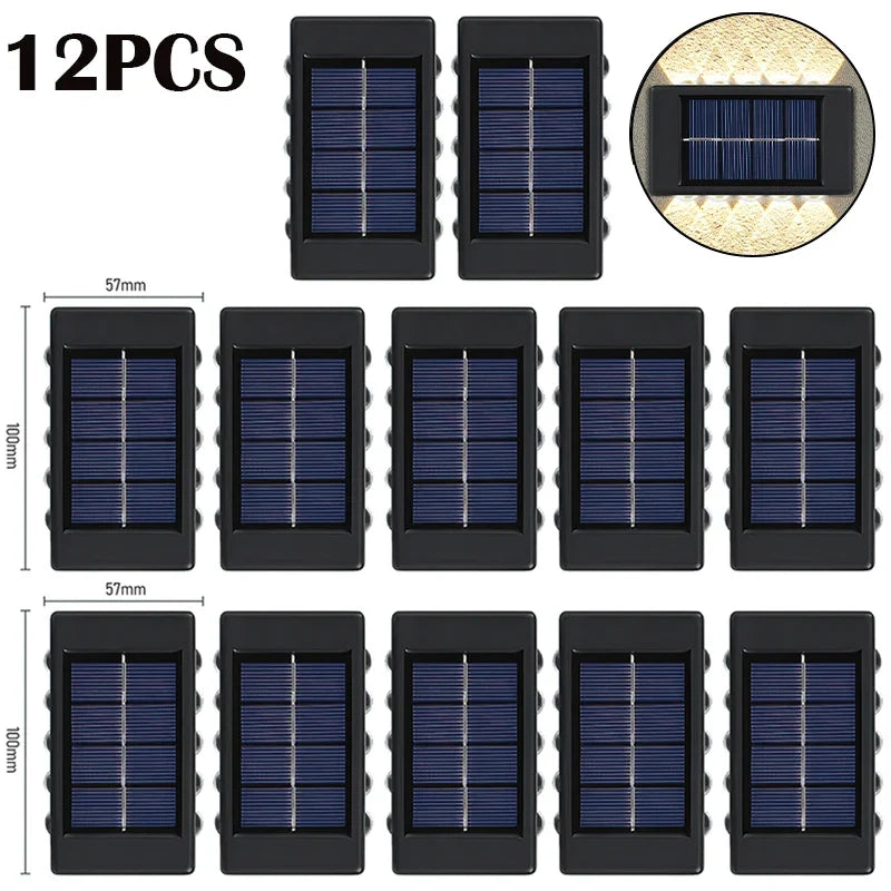 10 LED Solar Wall Lamp Outdoor Waterproof Solar Powered Light UP and
