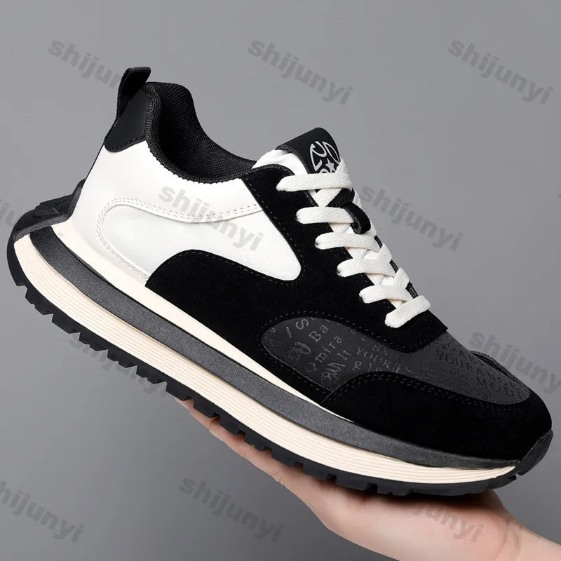 Men Shoes 2025 Spring Autumn New Fashion Comfortable Height Increase Casual Running Shoes Breathable Non Slip Platform Sneakers