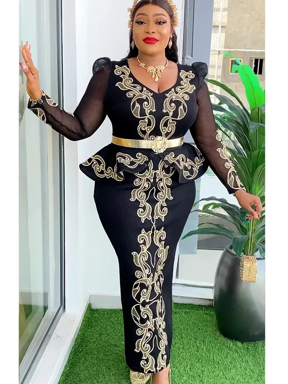 Elegant African Dresses for Women New Africa Clothing Plus Size Wedding Party Long Dress Dashiki Ankara Outfits Robe