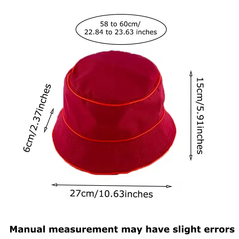 Solid Color Style Beach LED Cap Luminous Fisherman Hat El Wire Bucket Hats Glow In The Dark For Club Rave Party Wedding Props