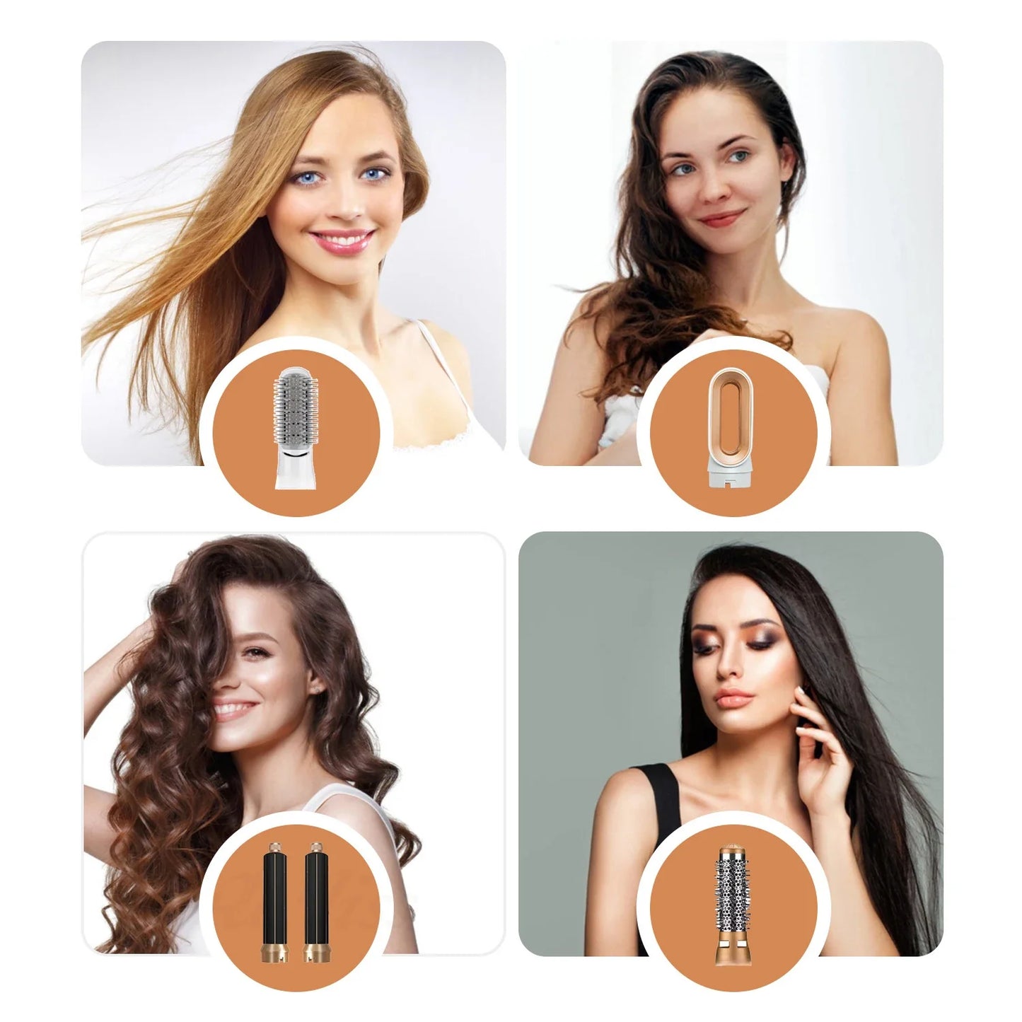Hairdresser 5-in-1 Hair Clip Curler Hot Air Comb Automatic Curling Comb Straight Comb, Hair Dryer Holiday Gift