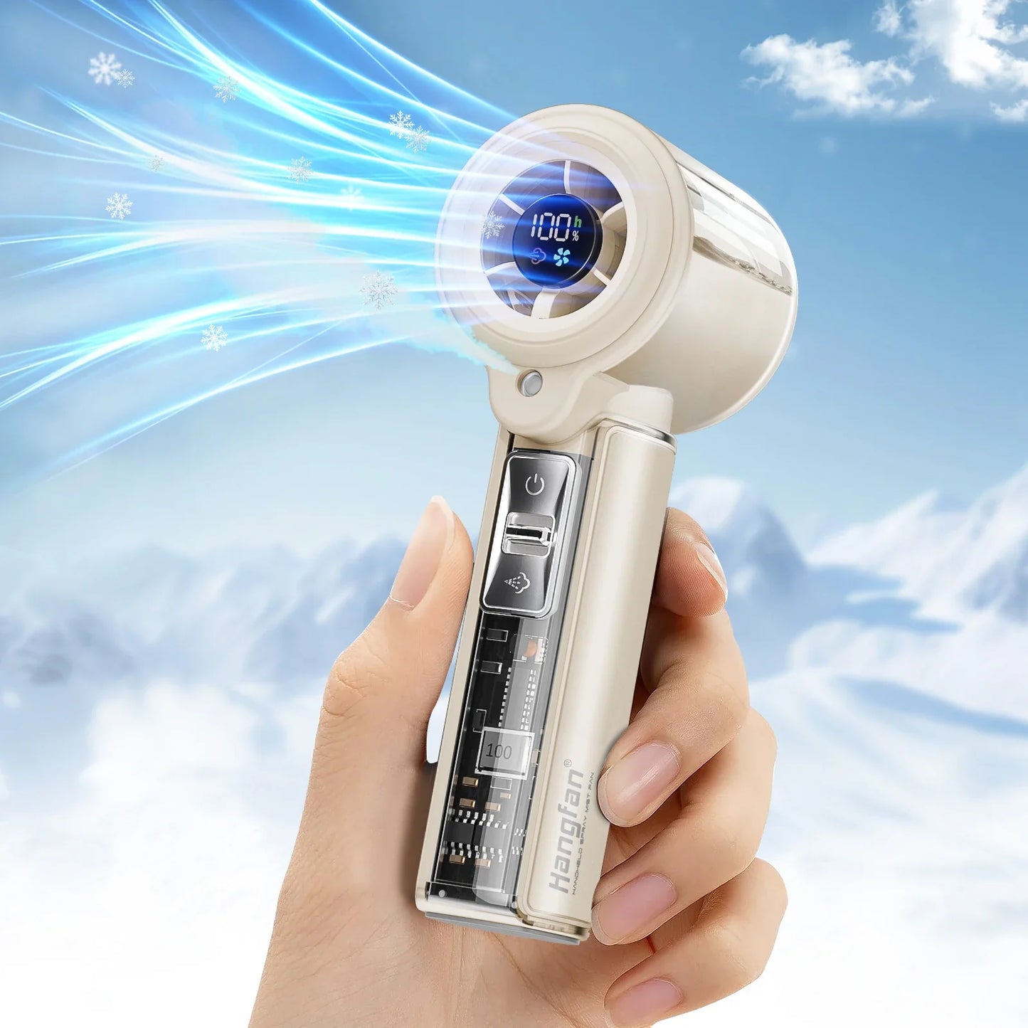 Hangfan Portable Spray Handheld Fan With USB Rechargeable Battery