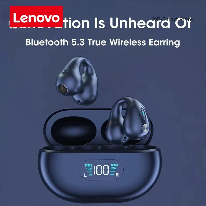 Lenovo Original Portable Bone Conduction Earphones Bluetooth 5.3 HiFi 9D Stereo Noise Reduction Earbud Outdoor Sports Headset