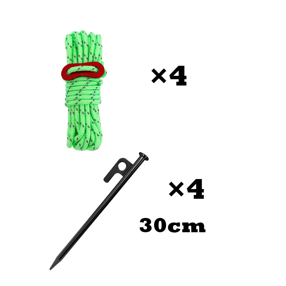 Tent Stakes Quality S45C Steel Tent Pegs Ground Stakes, Utility Camping Rope Nylon Core Para Cord for Camping Garden Hiking