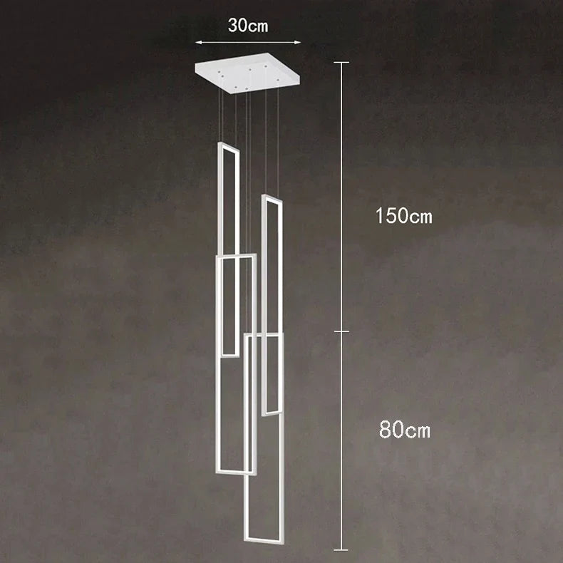 Modern ring stairs led lights pendant light lamps for living room led Chandeliers for dining room hanging light indoor lighting