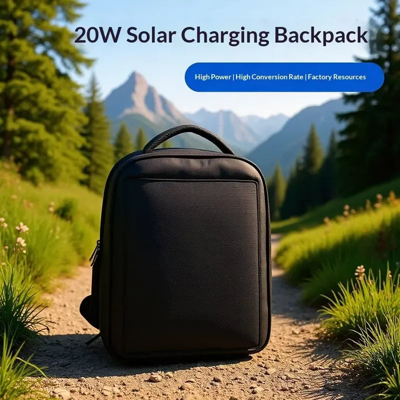 20W Solar Backpack ZZ-BF20W6P Unisex Outdoor Hiking Riding Bag Factory Direct Sales Portable Power Charging Pack for Travel