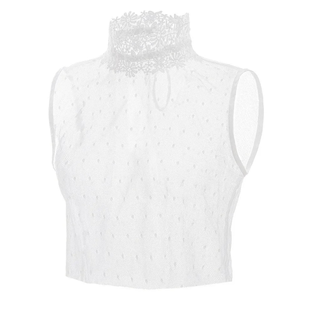 Beautiful Petal Fake Collar Black Lace False Blouse Detachable Lapel False Collar Sweater