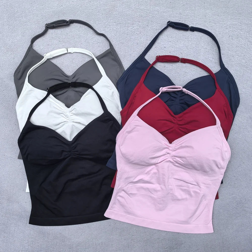 Adjustable Open Back Yoga Top Moisture Wicking Gym Tank