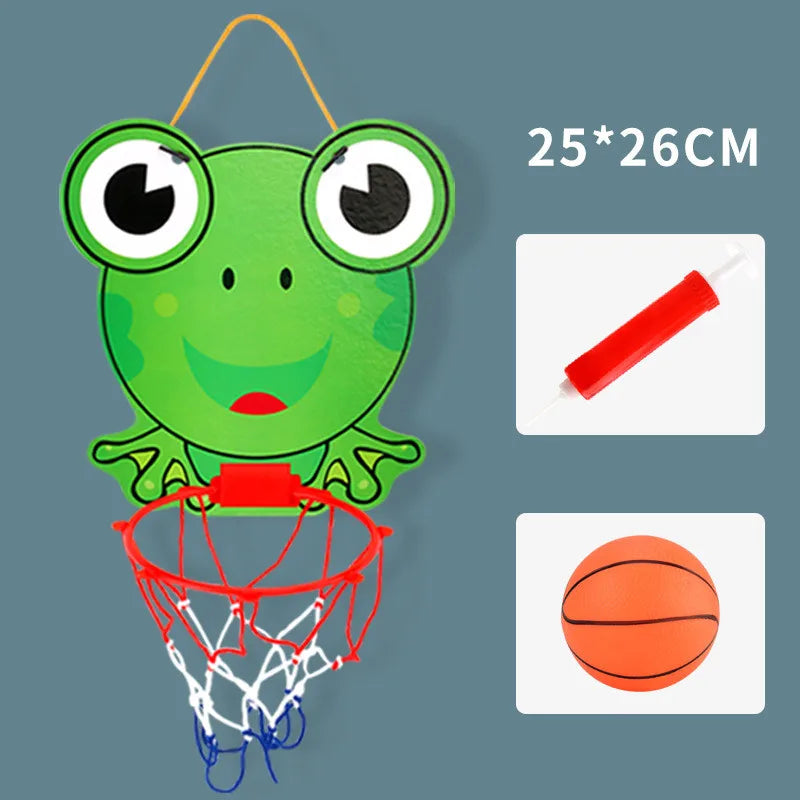Kids Adjustable Basketball Stands Cartoon Animals Shape Shooting Basket Indoor Outdoor Sports Games Basketball Hoop