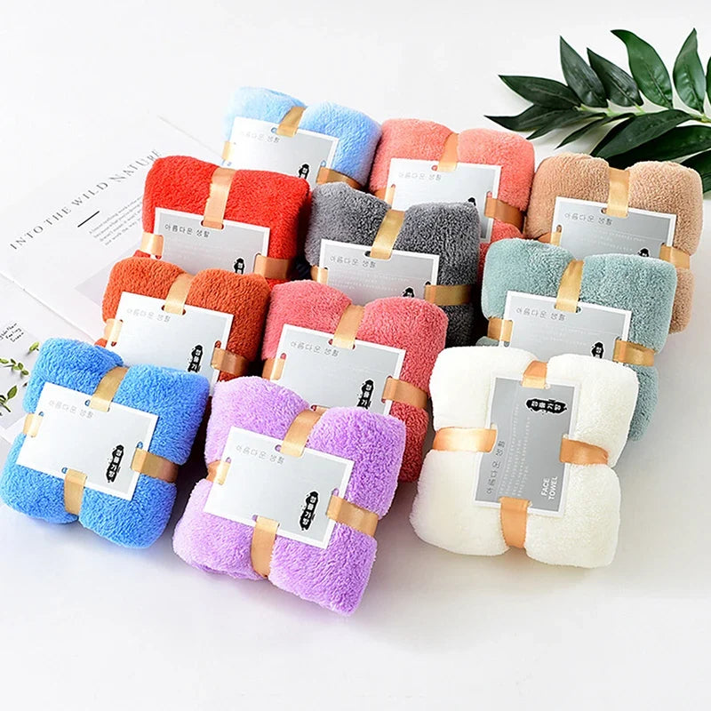 Hot 1/5PCS Bath Towels Set Super Soft Highly Absorbent Quick-drying Coral Velvet Bath Towel For Adults Hotel & Spa Use