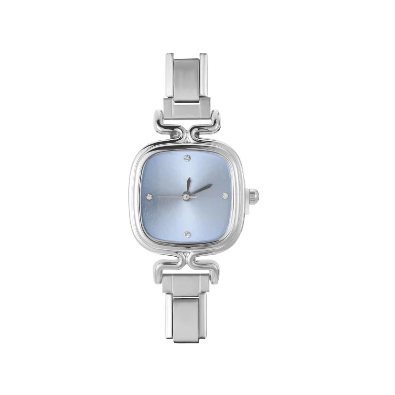 1PC 's Stainless Steel Round Simple Watch Bracelet Bangle for Friend