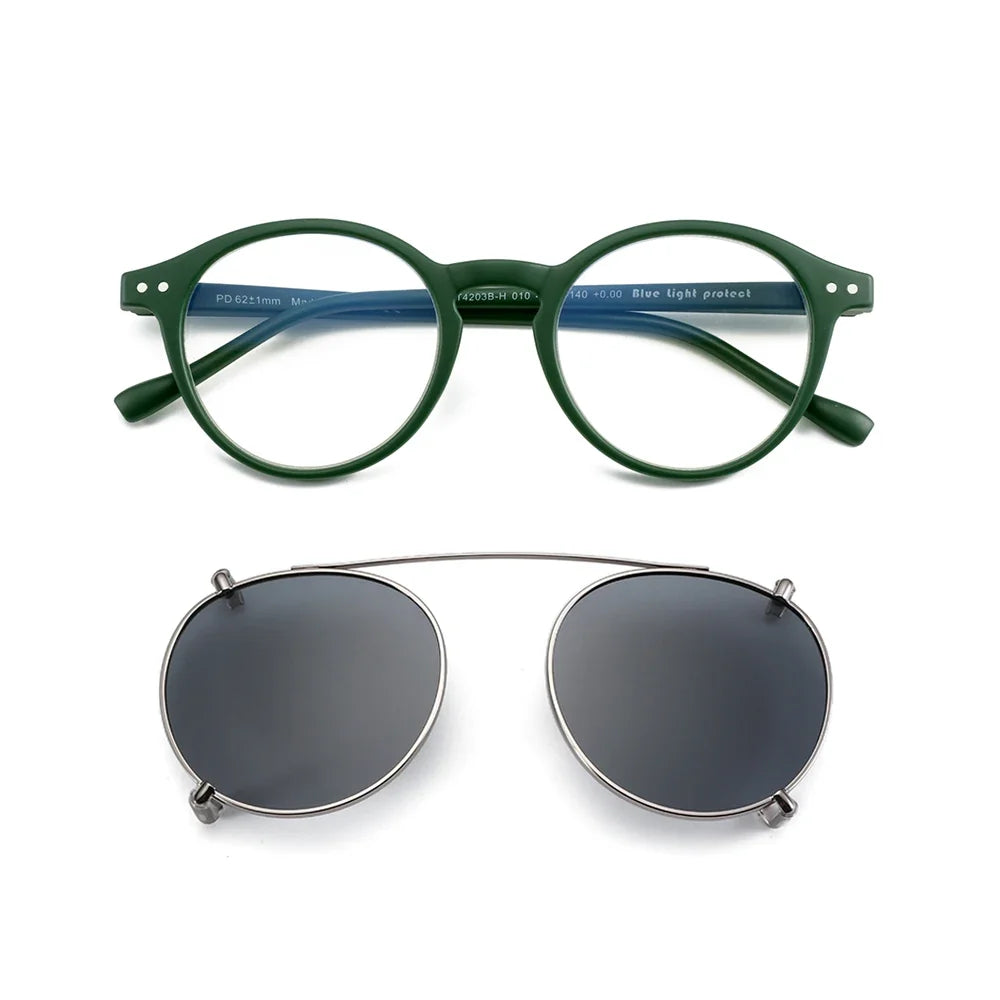 ZENOTTIC 2026 Fashion/Retro Clip On Sunglasses (Anti Blue Light Glasses+Polarized Clip)  for Men Women