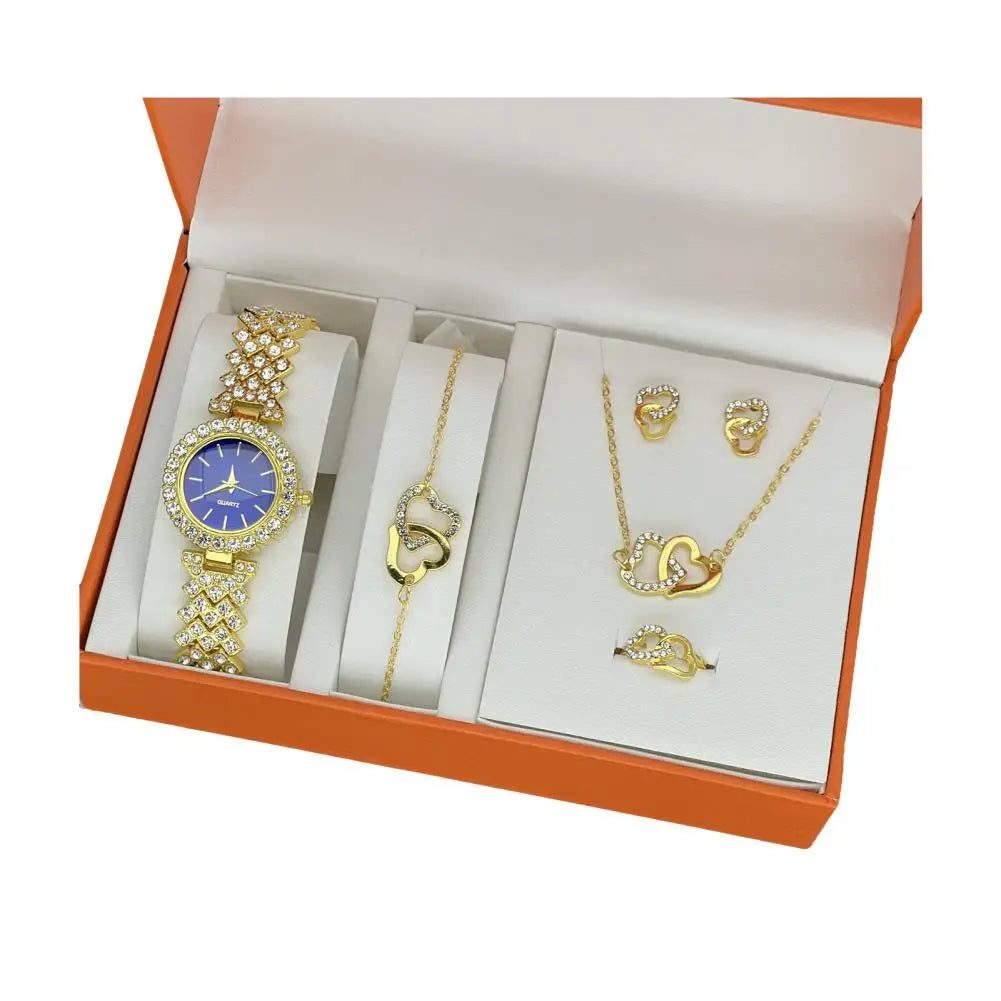 1 Set Women Jewelry Set with Gift Box Complete Collection of Quartz