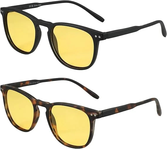 ZENOTTIC 2 Pack Polarized Sunglasses for Women Men Vintage Round and Square Frame UV Protection Shades Driving Sun Glasses