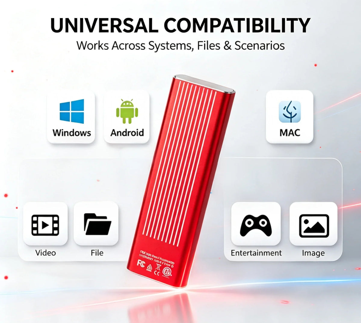 Portable External SSD USB3.2, High Speed 1TB-16TB Solid State Drive, Lightweight Pocket Design for Laptop, Desktop, Mac & Phone