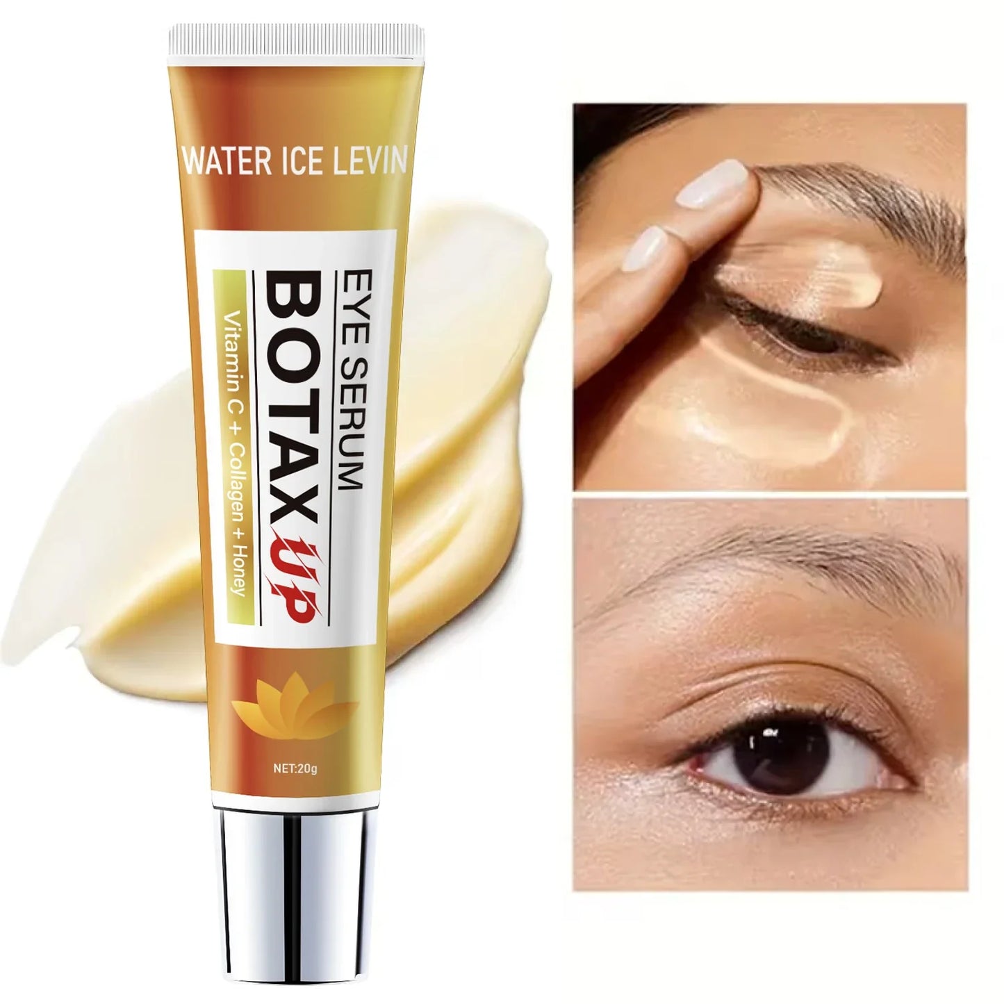 Eye Cream with Vitamin C & Collagen for Dark Circles, Moisturizing & Brightening, 20g Buy 1 Get 1 Free, Fast Shipping