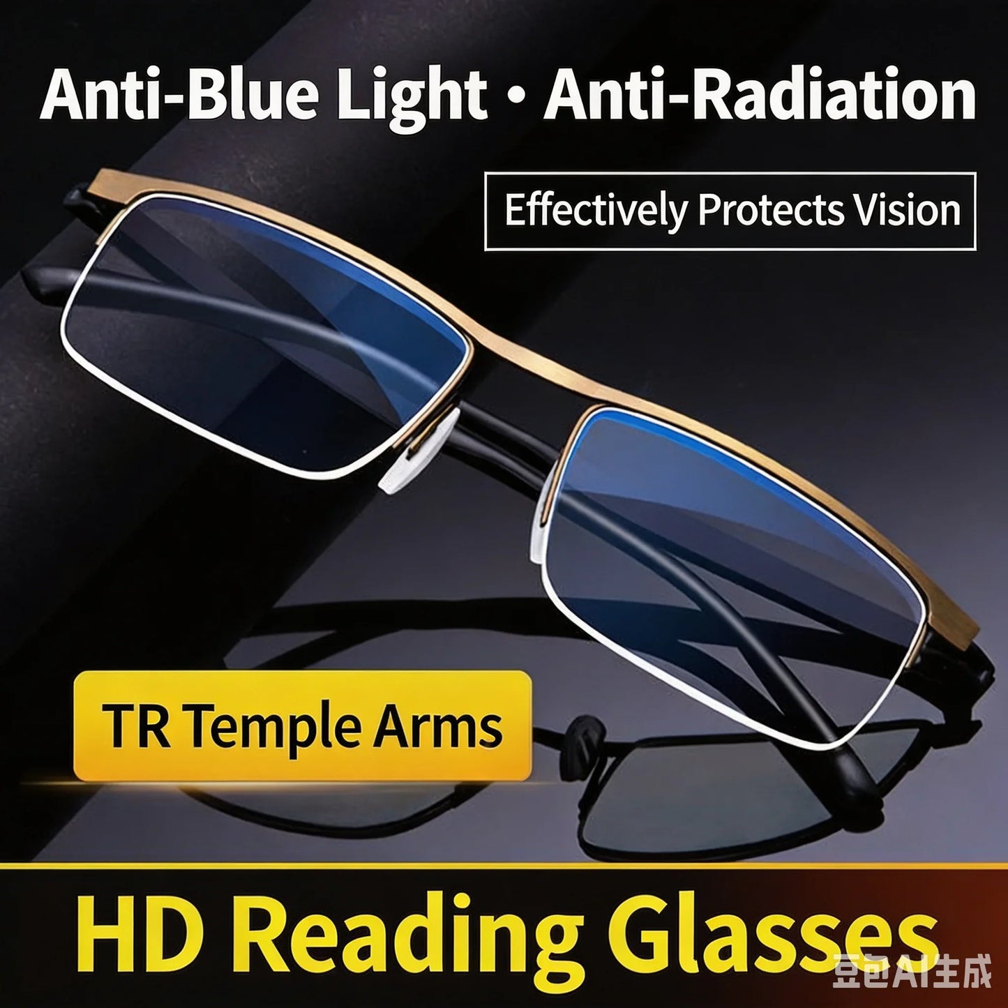 Anti Blue Light Progressive Multifocus Photochromic Reading Glasses, Dual Focus Near Far Vision Variable Focus Presbyopic Glasse
