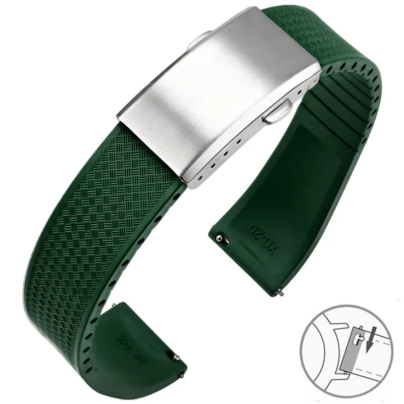 Polar Vantage, Grit X & Ignite FKM Rubber Band with Folding Clasp