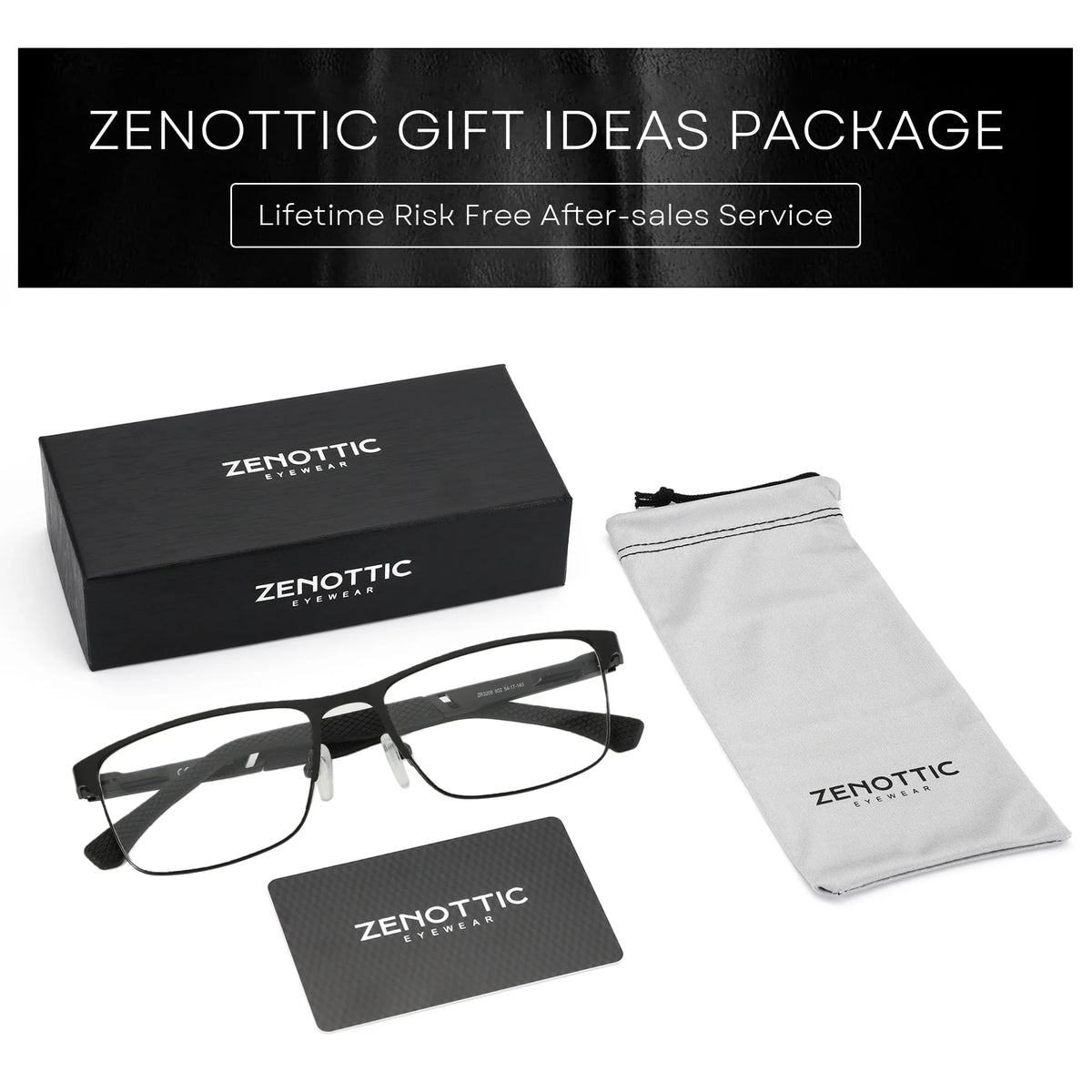 ZENOTTIC Anti Blue Light Reading Glasses for Men Computer Readers Trendy Square High-quality Metal Frame Anti Glare Presbyopic